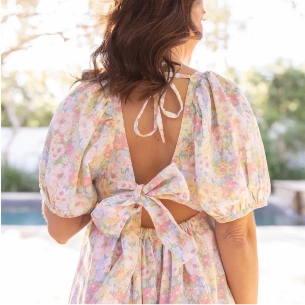 Jillian Harris Linen/Cotton Floral Dress